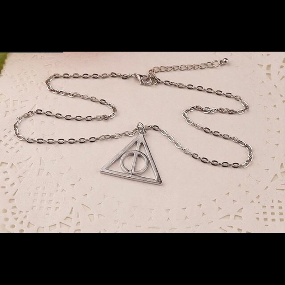 Harry Potter Triangle Necklace Deathly Hallows Circle Twirls Fidget Alloy